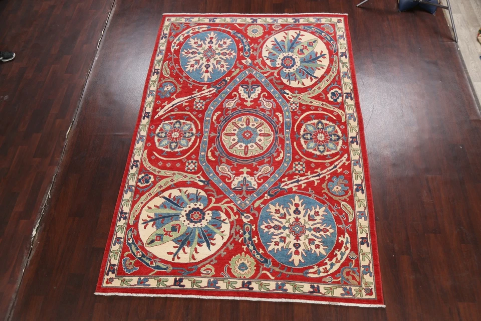 Vegetable Dye Super Kazak Art And Crafts Oriental Area Rug Handmade Wool 7'x10' - Image 2 of 4