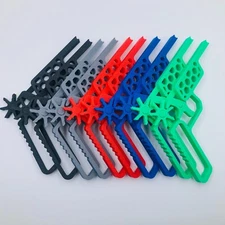 3D Printed Rubber Band Gun Pistol 3 Shot Elastic Flinger Toy Kids Adults Safe