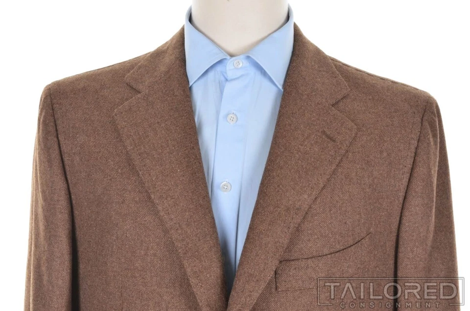 NEW - CESARE ATTOLINI Solid Brown Wool Cashmere Blazer Sport Coat Jacket - 46 R - Image 3 of 4