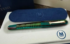 MOLTENI PEN M71 GREEN LINE GOLD TRIM FOUNTAIN PEN