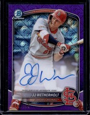 2025 Bowman Chrome Mega Box JJ Wetherholt Auto Purple Refractor #d/199 Cardinals