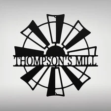 Personalized Mill Metal Sign Custom Home or Farm Decor Gift for Outdoor Indoor