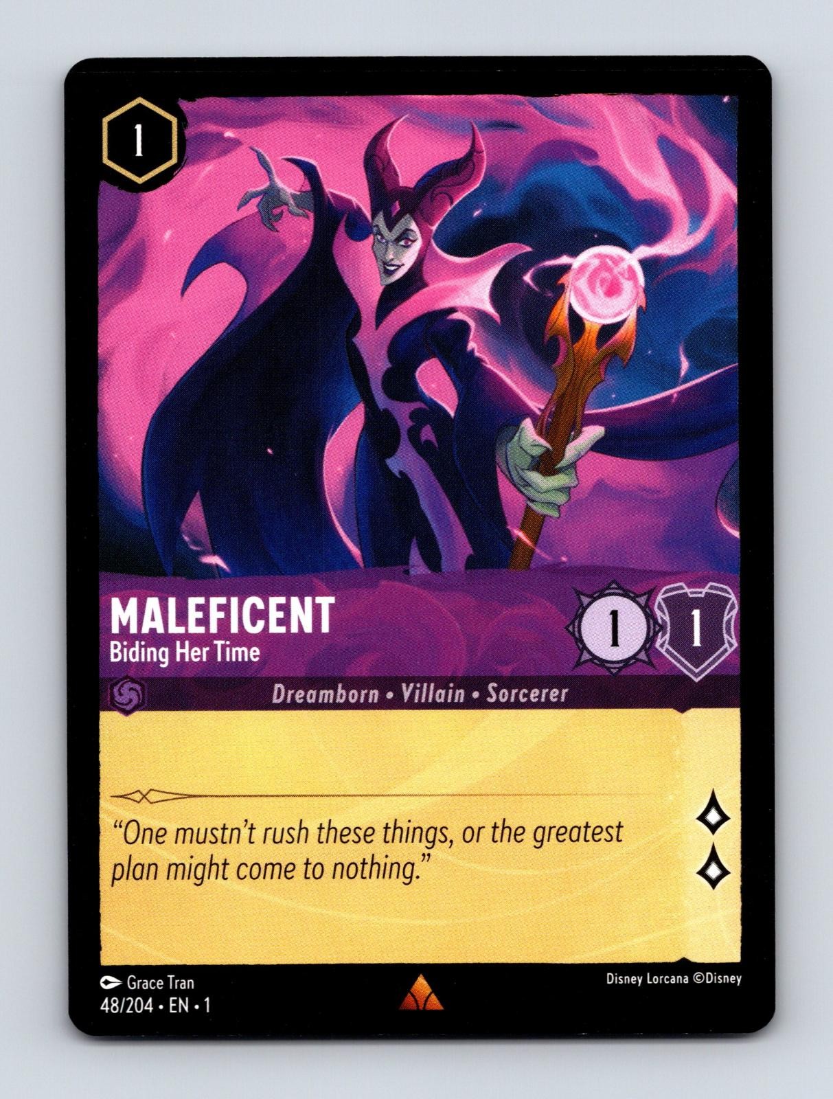 MALEFICENT - BIDING HER TIME 48/204 RARE THE FIRST CHAPTER LORCANA NM