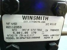 Winsmith 913MWTS21000A8 Speed Reducer Ratio 5.00 Input HP 1.05 Output Torque 170