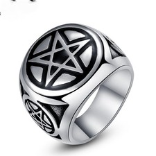 High Quality TT 316L Stainless Steel Pentacle/Inverted Pentagram Ring (RZ70)