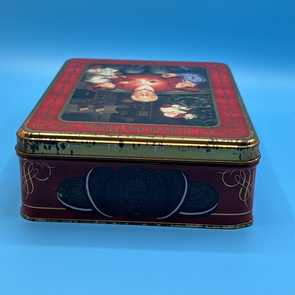 Nabisco Oreo Cookies 1994 Christmas Holiday Metal Tin Grandfather