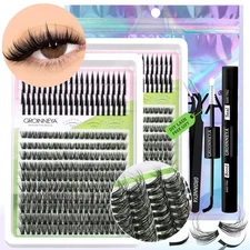 Lash Clusters with Spikes Kit DIY Spiky Eyelash Extension Thick Volume Spiky Kit