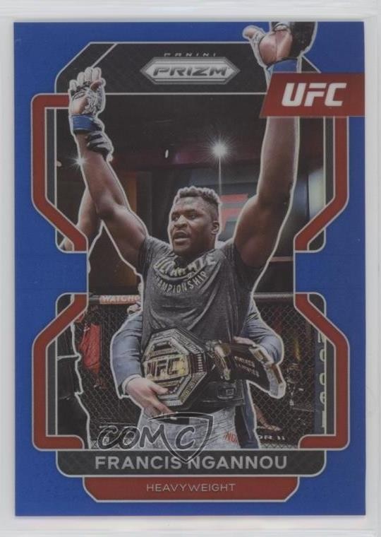 2022 Panini Prizm UFC Blue Prizm 47/199 Francis Ngannou #153 5b1