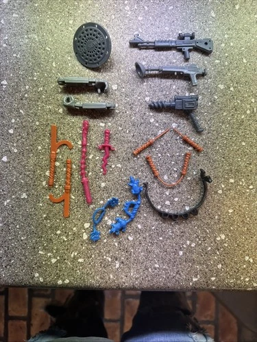 Vintage Tnmt 1980s Accessories Lot Weapons Shell Drill Belt Ninja Turtles