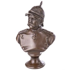 Bronzefigur Büste Otto von Bismark mit Pickelhaube nach Hermann Gladenbeck