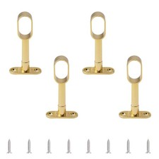 Closet Rod Support 4 PCS Hollow Adjustable Oval Wardrobe Rail End Bracket Gold