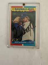 RICK SUTCLIFF CHICAGO CUBS AUTOGRAPHED 1987 FLEER BASEBALL CARD