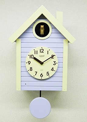 Mr. Teru (Suntel) wall clock Lavender 405 × 240 × 140mm domestic handmade cuckoo