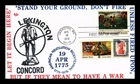 US COVER BATTLES OF LEXINGTON & CONCORD BICENTENNIAL FDC SCOTT 1563 COMBO