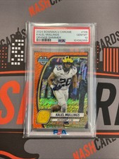 Kalel Mullings Orange Shimmer /25 2024 Bowman Chrome U University PSA Graded 10