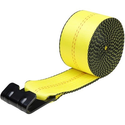 Uimoso Truck Straps Winch Straps 4''x30' with Flat Hook for Towing 10 Pack Yellow