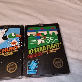 3 NES Game Boxes LOT = MATTE STICKER DUCK HUNT SUPER MARIO 3 GLOSS 10-YARD FIGHT
