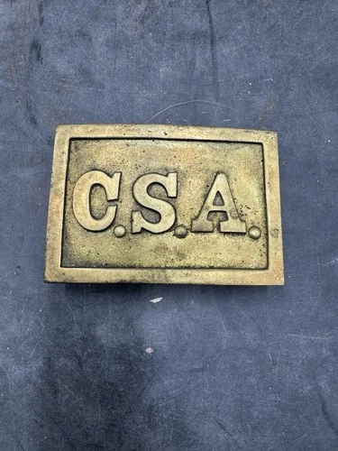 Vintage Brass C.S.A. Repro Belt Buckle Civil War Confederate