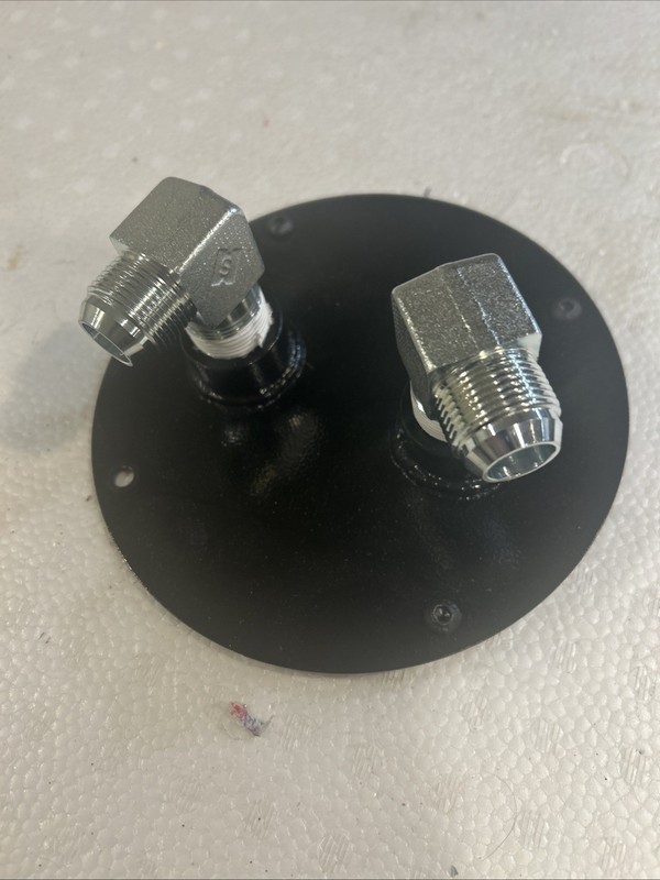 Oil Bulkhead Interface Plate 7” Inlet/Outlet 90 Degree Fittings