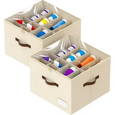 Shoe Organizer for Closet, 2 Pack Shoe Organizer with Clear Cover, Closet Sho...