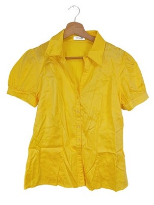 ORSAY Kurzarmhemd Damen Hemd Gr. DE 40 blassgelb Casual-Look