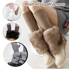Y2k Women Retro Plush Leg Warmers Knitted Boot Covers Fashion Winter Accessories