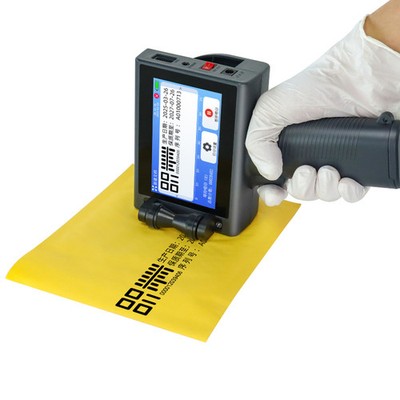 Handheld inkjet printer prints expiration date batch number QR code