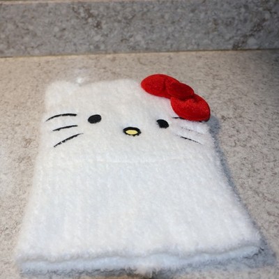 Hello Kitty Sanrio Beanie White Red Velvet Bow One Size Fits Most Womens