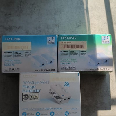Lot - TP-LINK Powerline 2x AV500 Nano Powerline Adapter TL-PA4010KIT TL-WPA4220