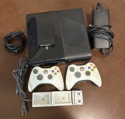 Microsoft Xbox 360 E Slim Console Bundle 320GB HD W/ 2 Controllers