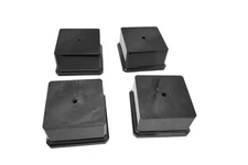 Set of 4 GB-12 Weighted Square Bases Black Plastic Concrete-Filled Stanchion