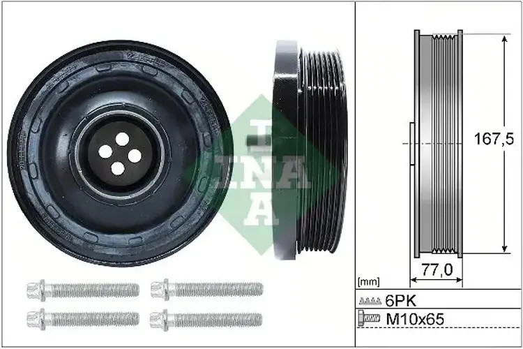 Crankshaft pulley with vibration damper 544 0137 20 INA for BMW 1 Sports Hatch 3