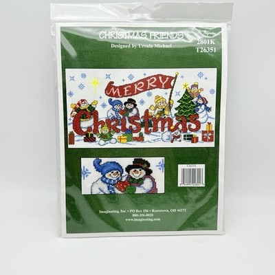 Christmas Friends Cross Stitch Kit by Ursula Michael ''Merry Christmas'' Snowman