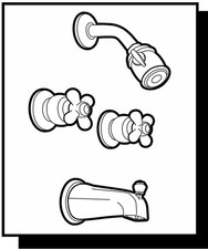 Moen Monticello 2 Cross Handles Tub Shower Faucet. Valve Including