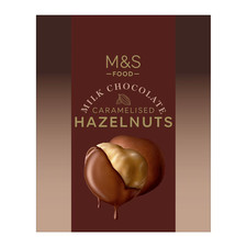 M&S Milk Chocolate Caramelised Hazelnuts 100g | Gourmet Nut Treat UK