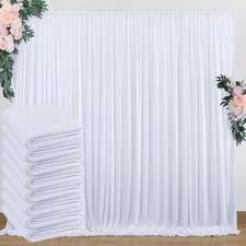 40 ft x 10 ft Free White Backdrop Curtain for Wedding Parties, Polyester Phot...