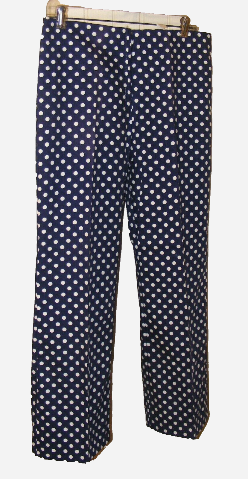 70S MOD PANTS HIP HUGGERS SLACKS POLKA DOT DEADSTOCK HIPPIE FASHIONS 32X40X28