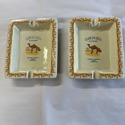 2 Camel Filters Ceramic Ashtray Collectible 1996 RJRTC Made in China Tobacco
