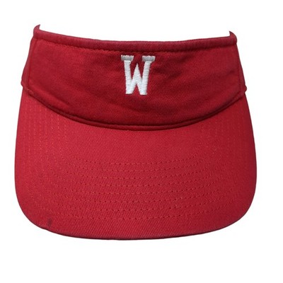 Letter W Strapback Visor Hat Red One Size Embroidered Logo Richardson