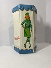 Barbie Vintage 1965 Francie Mod Hexagon Doll Carry Case w/ Blue Trim Mattel