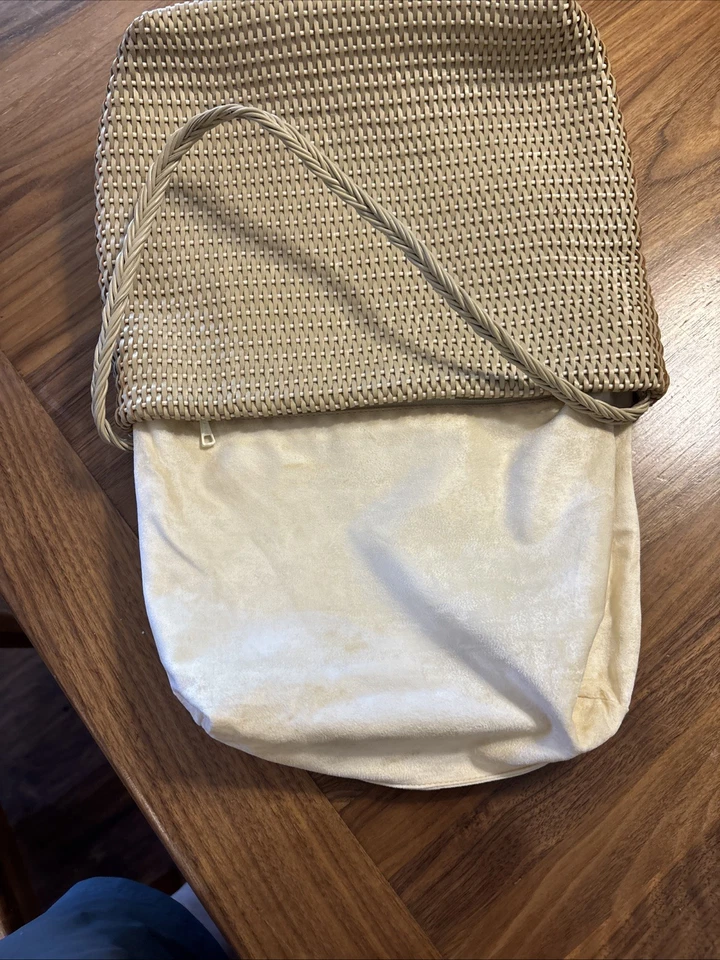 FALOR FIRENZE Luxury Designer Beige Woven Leather Hobo Bag Made In Italy - Image 4 of 4