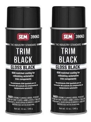 SEM Products 39063 Trim Gloss Black Aerosol Spray Can 12 oz. (2 Pack)