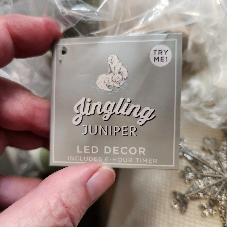 ST NICHOLAS SQUARE Jingling Juniper Santa Cream Green Lighted Christmas Tree - Image 2 of 4