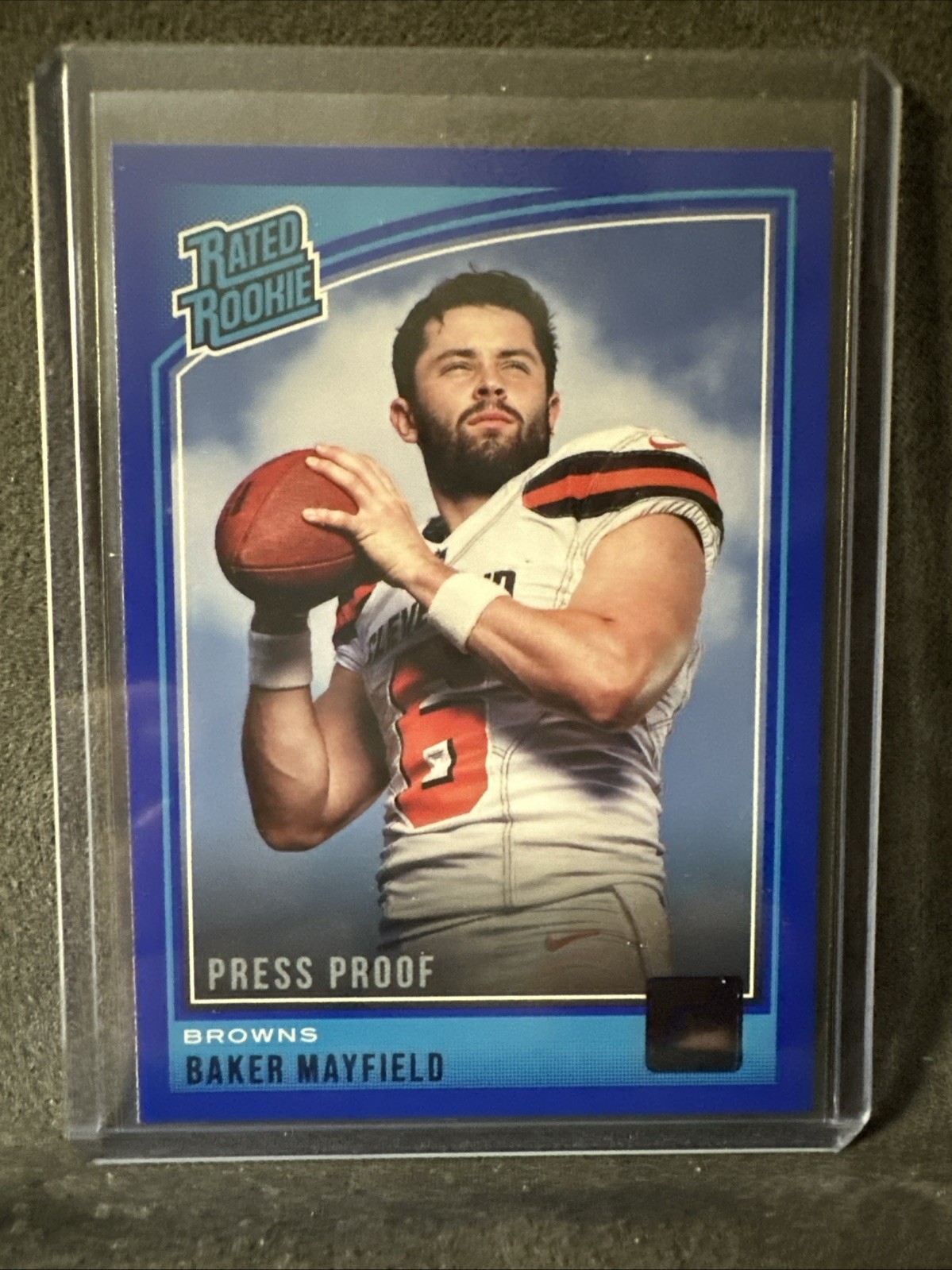 2018 Donruss - Rated Rookie Baker Mayfield Press Proof Blue (RC) Buccaneers ￼