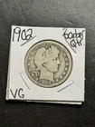 1902 P Barber Silver Quarter Nice VG Very Good U.S. 25c Type Coin (Raw11827)