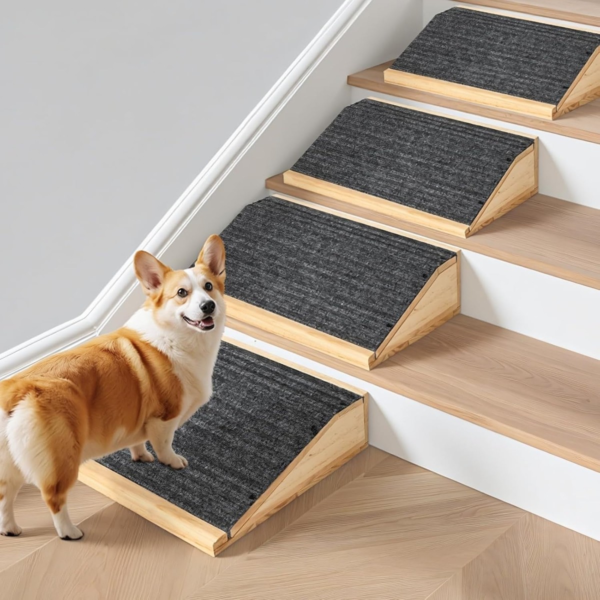 4 Pack Wooden Dog Ramp for Stair Anti-Slip Pet Step Small Dogs | eBay