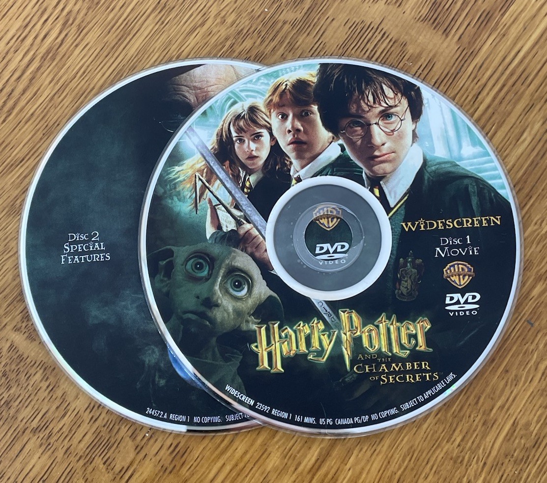 Harry Potter and the Chamber of Secrets (DVD, Widescreen, 2 Disc Set) Discs Only