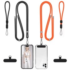 takyu Phone Lanyard, 2 Pack Adjustable CellPhone Medium, Orange  Black