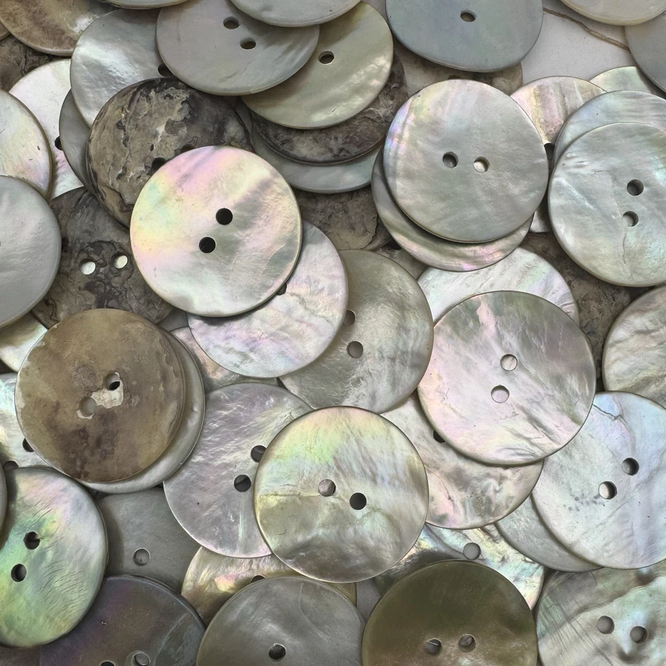 Natural/Arco Iris/Iridiscente MOP/Modre de Perla Shell botón 25 mm 1" 2 orificios Foto 2 de 3