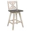 pemberly row wood dining swivel counter stools in distressed white (set of 2)